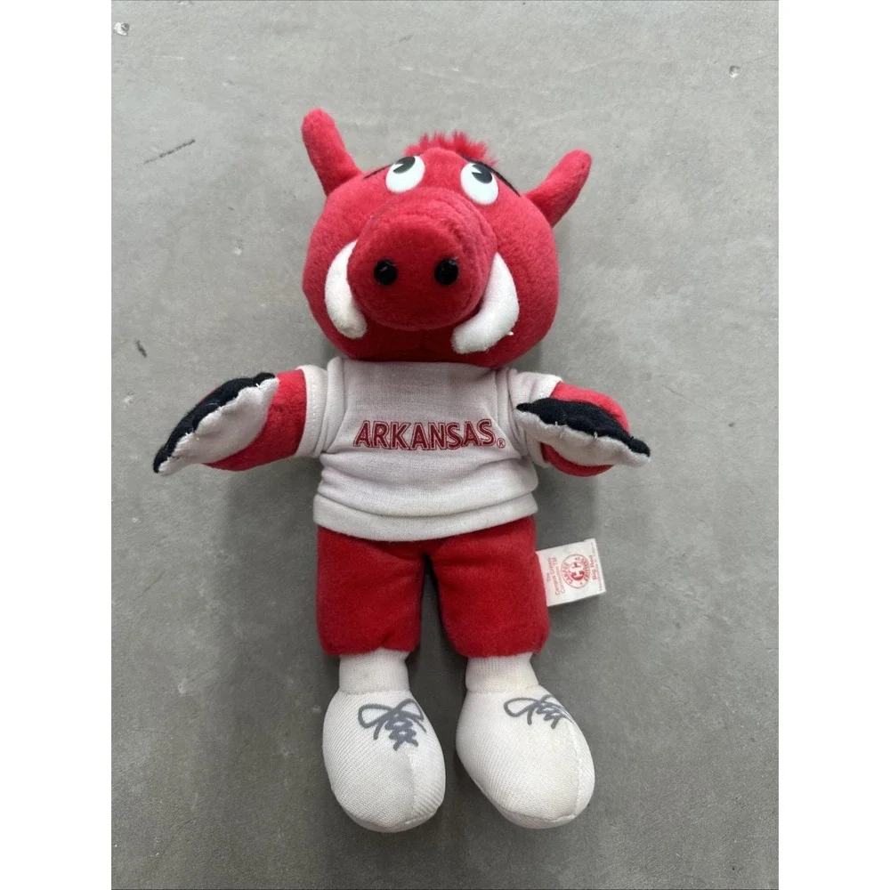 1998 Vintage, Arkansas Razorbacks, Big Red Plush Beanie Stuffed Animal, College
